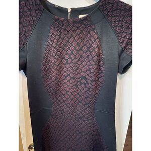 Rebecca Taylor By Anthropologie Black & Purple‎ textured Sheath Dress Size 0